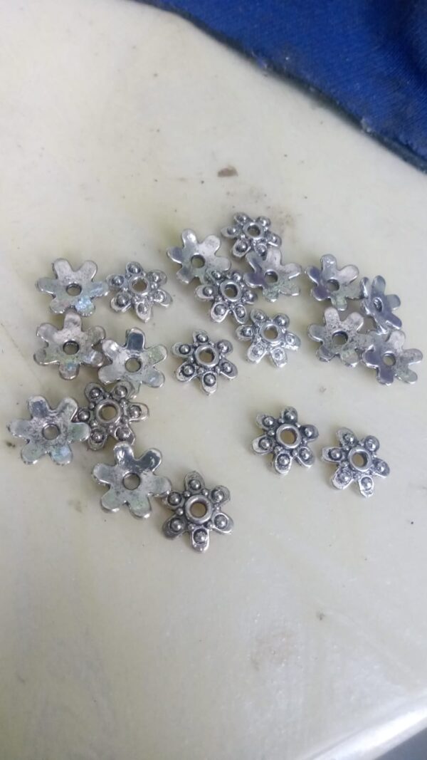 Antique silver bead caps 10 pairs pack