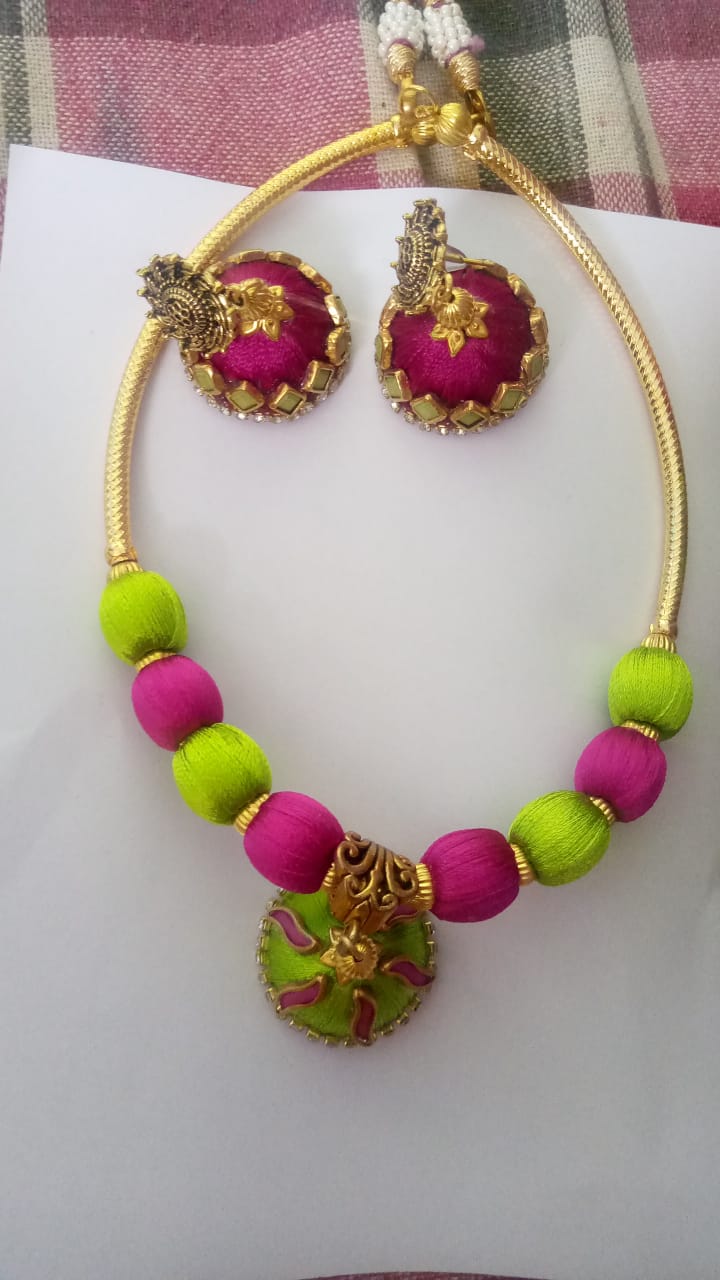 Silk Thread Necklace - Buy Silk Thread Necklace online in India