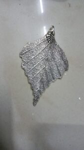 Antique silver leaf pendant
