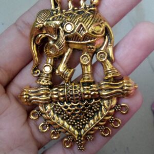 Antique gold elephant pendant