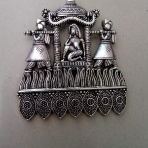 Antique silver chariot pendant