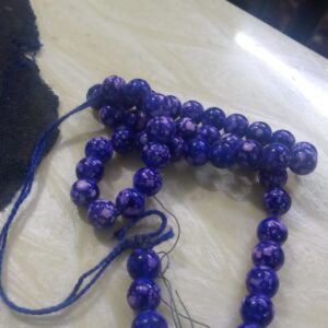 Dark purple pattern beads 8mm