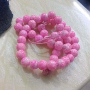 Light pink pattern beads 8mm