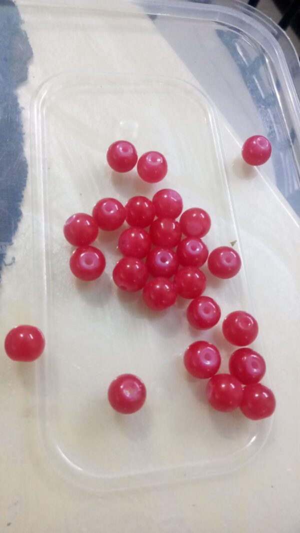 Red glass beads 8mm 25 beads