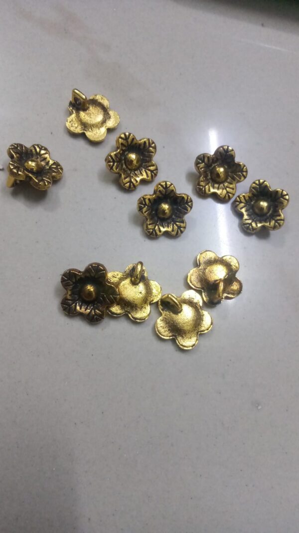 Antique gold flower charms with back hole