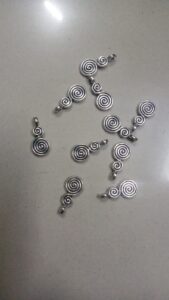 Antique silver spiral S design charms 10pcs