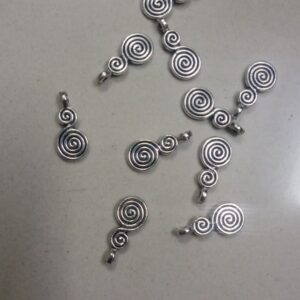 Antique silver spiral S design charms 10pcs