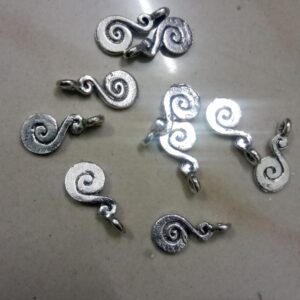 Antique silver S shape charms 10pcs