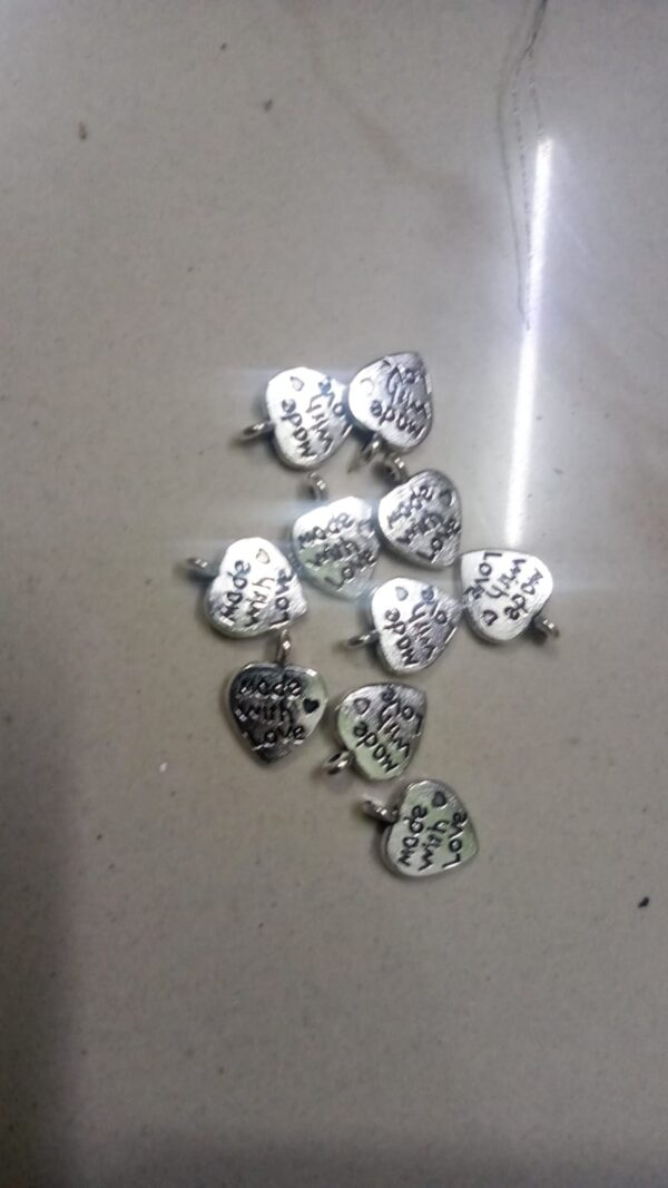 Antique silver heart shape charms 10pcs