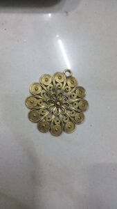 Antique gold flower pendant