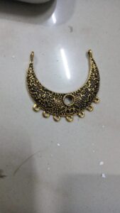 Antique gold semi circle pendant