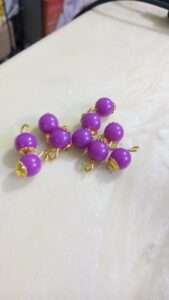 Bead hangings round 7mm - purple 10 pieces