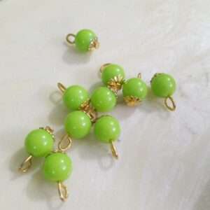 Bead hangings round 7mm - light green 10 pieces