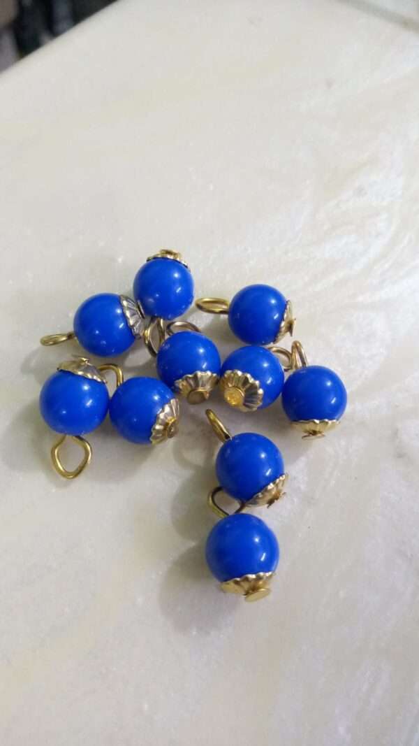 Bead hangings round 7mm - dark blue 10 pieces