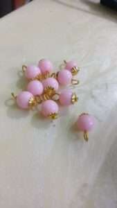 Bead hangings round 7mm - light pink 10 pieces