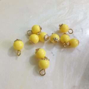 Bead hangings round 7mm - yellow 10 pieces
