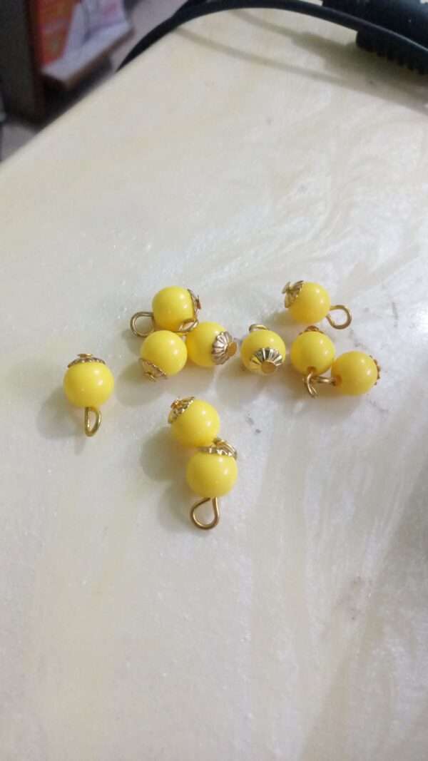 Bead hangings round 7mm - yellow 10 pieces