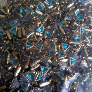 Light blue triangle glass kundans 6mm