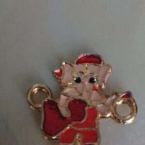 Enamel charms Ganesha playing guitar with 2 holes