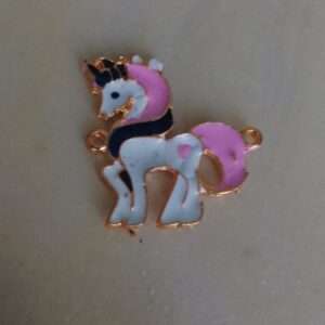 Enamel charms pink unicorn