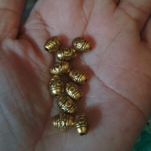 Antique gold beads oval shape pack of 10