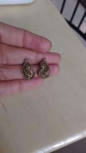 Antique gold studs peacock style