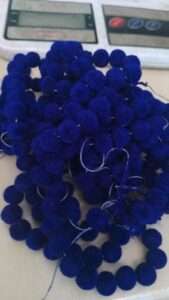 Velvet beads 8mm - 50 beads - dark blue colour