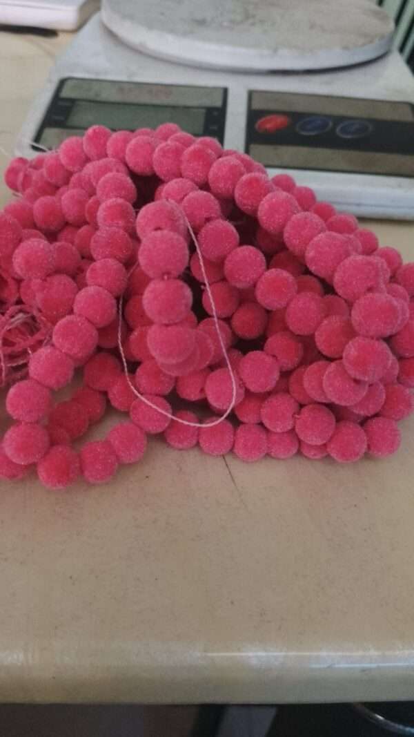 Velvet beads 8mm - 50 beads - light pink colour
