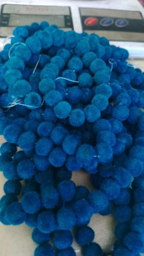 Velvet beads 8mm - 50 beads - blue colour