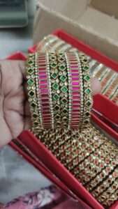 Bridal Silk thread kundan bangles set