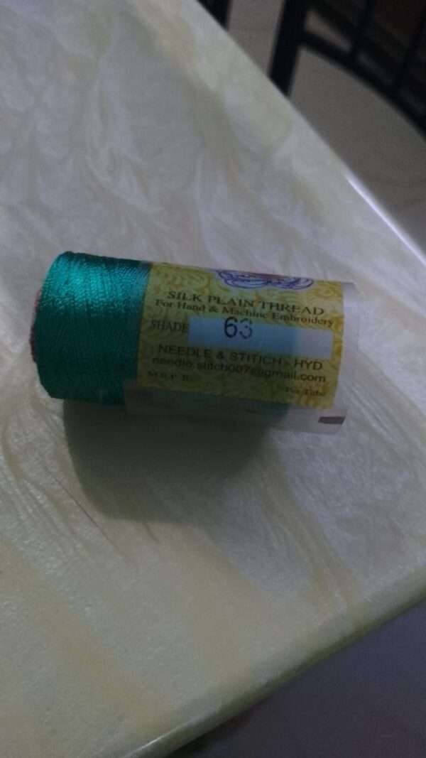 Silk Thread spool code 63 green shade Vardha brand