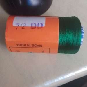 Green colour silk thread spools code 72DD bell brand