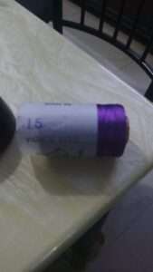Double bell Violet or purple silk thread spool code 15