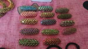 Silk thread kundan saree pins