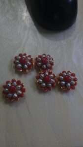 Double layer pachi connector red and pearl