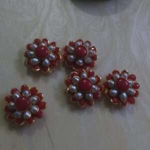 Double layer pachi connector red and pearl