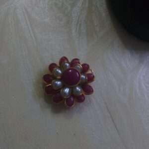 Double layer pachi connector dark pink and pearl