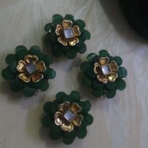 Double layer Chikoo bases for rakhis or jewellery - dark green