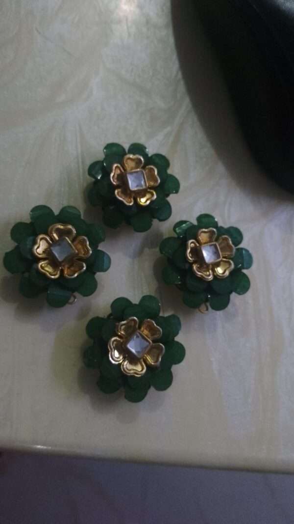 Double layer Chikoo bases for rakhis or jewellery - dark green