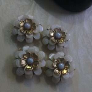 Double layer Chikoo bases for rakhis or jewellery - white