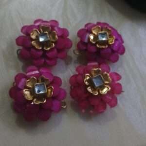 Double layer Chikoo bases for rakhis or jewellery - pink