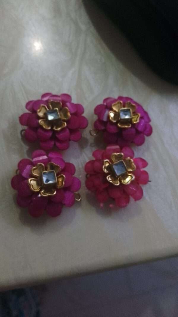 Double layer Chikoo bases for rakhis or jewellery - pink