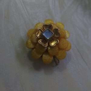 Double layer Chikoo bases for rakhis or jewellery - yellow