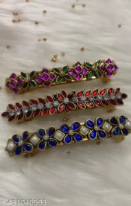 Kundan hair center clips