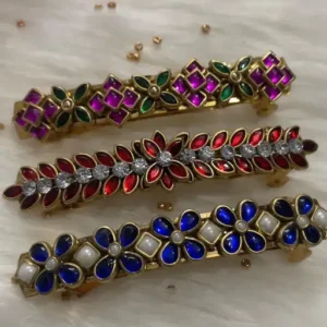 Kundan hair center clips