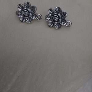 Antique silver studs flower design