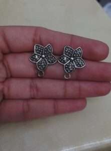 Antique silver flower studs