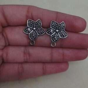 Antique silver flower studs