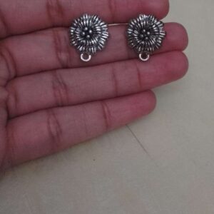 Antique silver flower studs