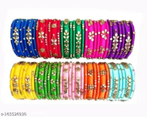 Silk thread bangle sets for return gifts - multicolour combo of 10 sets